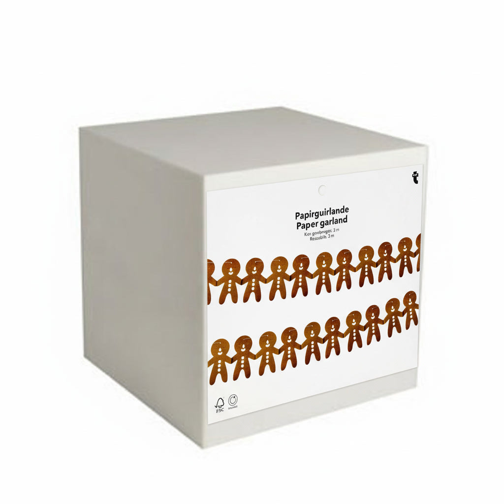 Gingerbread man paper garland - 300 cm